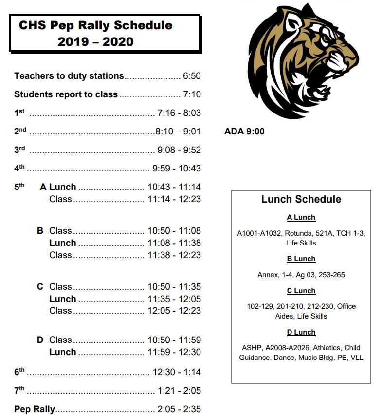 Calendars & Bell Schedules Conroe High School